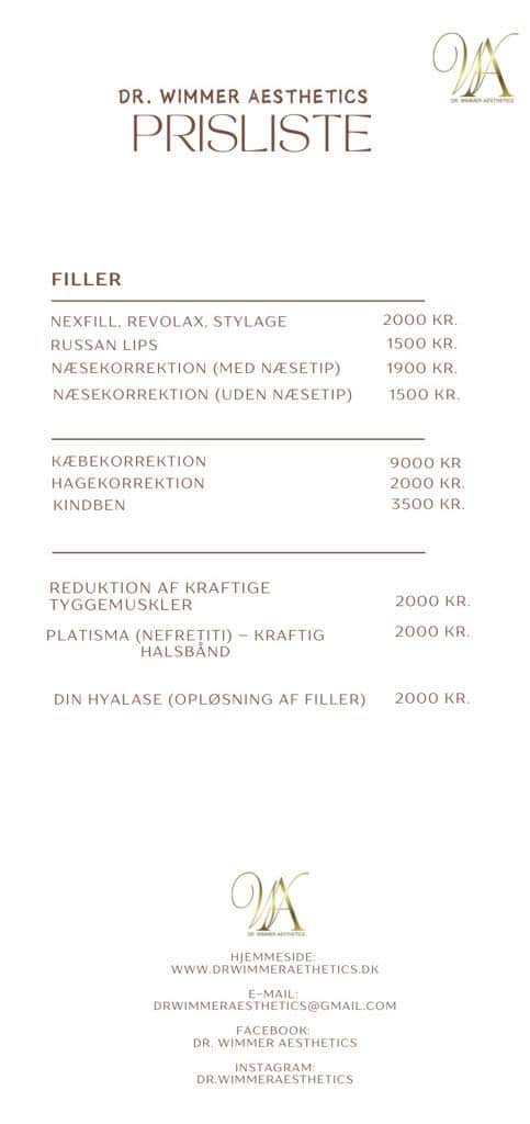 prisliste filler