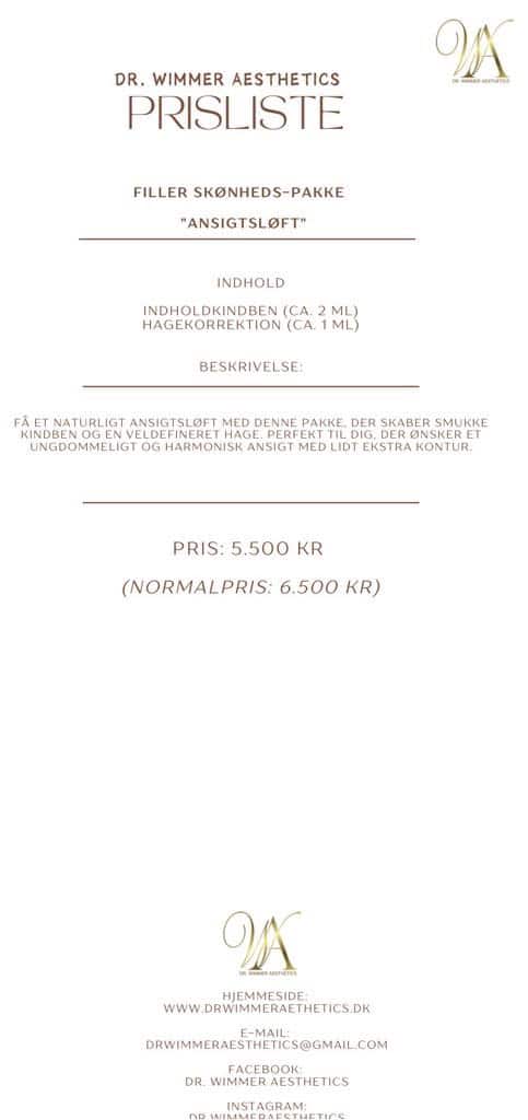 pris ansigtsløft