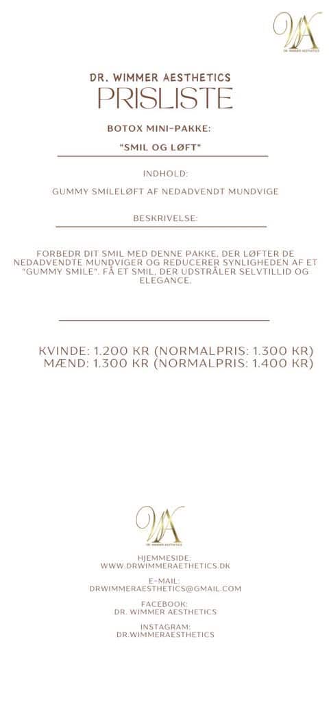 Prisliste botox mini pakke